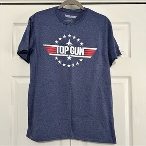 Top Gun Logo Cotton Short Sleeve Shirt‎ T-Shirt Size Large in Navy VGUC